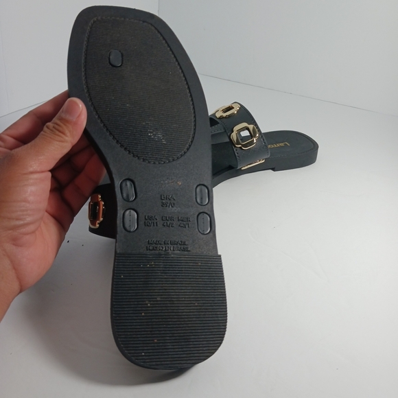 Larrounde Women Shoes Milan S Black Sandals PVC Size 10/11 - Picture 6 of 9